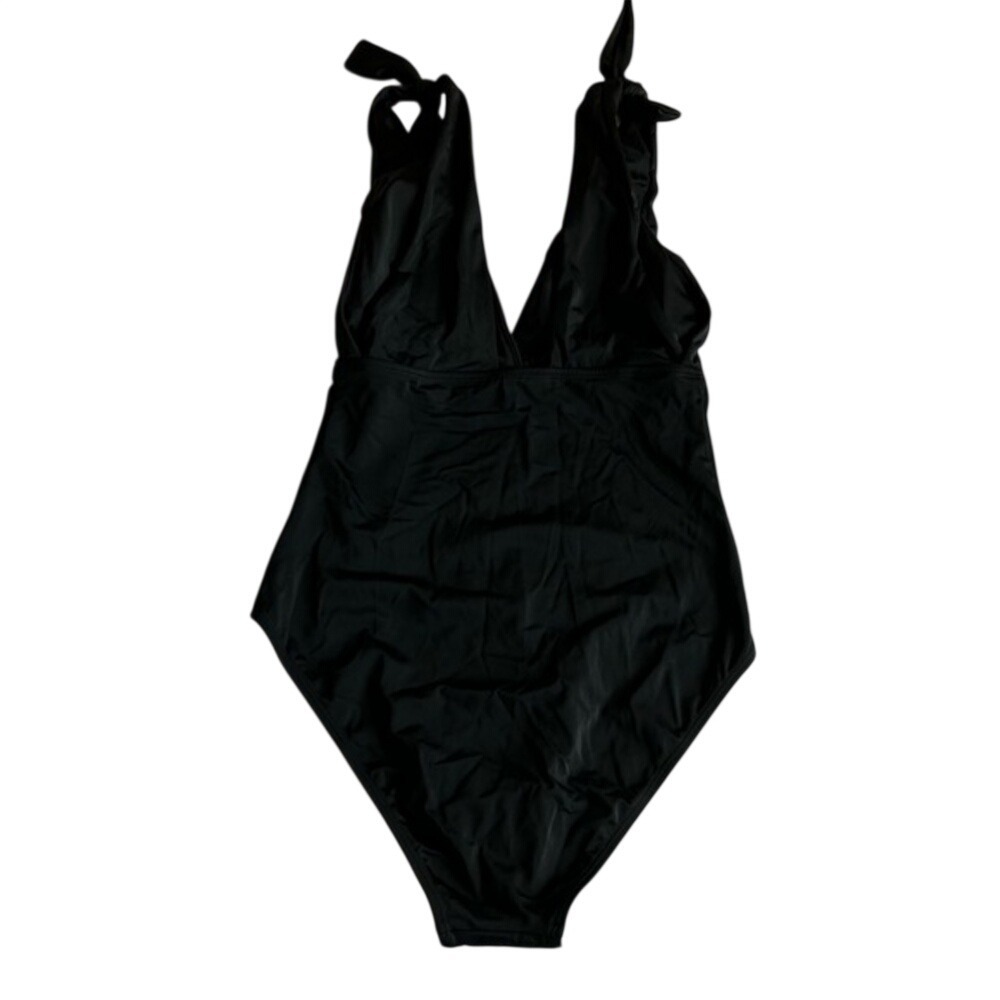 NWOT Kim Gravel Swimsuits for all Black One Piece Tie Shoulder Swimsuit Size 10‎